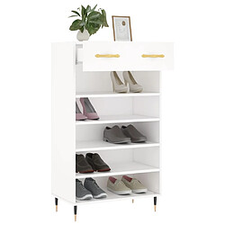 Acheter Maison Chic Armoire à Chaussures,Meuble de Rangement à Chaussures blanc 60x35x105 cm bois d'ingénierie -MN10966