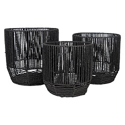 Set de pots de fleurs Romimex Noir Corde (3 Pièces) 