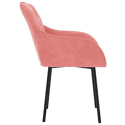 Maison Chic Lot de 2 Chaises à manger | Chaise de salle à manger cuisine Rose Velours -GKD95447 pas cher