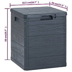 vidaXL Boîte de rangement de jardin 90 L Anthracite pas cher