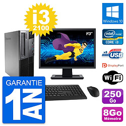 PC Lenovo M82 SFF Ecran 19" Intel i3-2100 RAM 8Go Disque 250Go Windows 10 Wifi · Occasion 