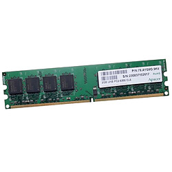 2Go RAM Apacer 78.A1G9O.9K4 DIMM DDR2 PC2-5300U 667Mhz 240-Pin 1.8v CL5 - Occasion