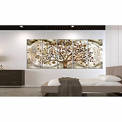 Paris Prix Tableau Imprimé 5 Panneaux Tree & Waves Brown 80 x 200 cm