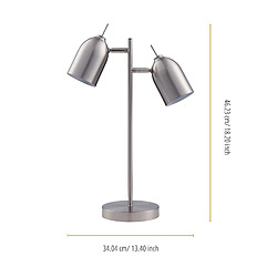 Acheter Lampe de chevet bureau à LED chic éclairage moderne chrome Teamson Home VN-L00063NB-EU