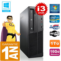 PC Lenovo M92p SFF Core I3-2120 Ram 16Go Disque 1 To Graveur DVD Wifi W7 · Occasion 