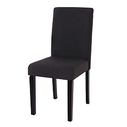 Mendler Lot de 6 chaises de séjour Littau ~ tissu noir, pieds foncés