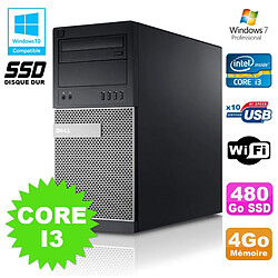 PC Tour Dell Optiplex 790 Core I3 3.1Ghz 4Go 480Go SSD DVD WIFI Win 7 - Occasion