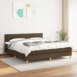 Maison Chic Structures de lit + matelas,Lit à sommier tapissier avec matelas Marron foncé 180x200 cm -MN58792