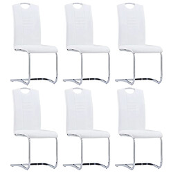 Decoshop26 Lot de 6 chaises de salle à manger cuisine cantilever design moderne synthétique blanc CDS022255