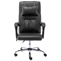 vidaXL Chaise de bureau de massage Noir Similicuir