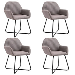 vidaXL Chaises à manger lot de 4 taupe tissu 