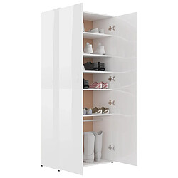 Acheter vidaXL Armoire à chaussures Blanc brillant 80x39x178cm Bois ingénierie