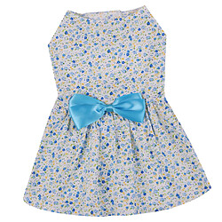 Pet Dress Dogs Puppy Skirt Floral Vêtements Summer Spring Party Outfit M Blue