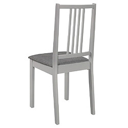 Decoshop26 Lot de 4 chaises de salle à manger cuisineà dîner avec coussins gris bois solide CDS022102 pas cher