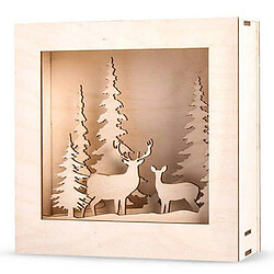 Rayher Kit cadre en bois forêt de Noël 20 x 20 cm