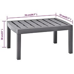 vidaXL Table de jardin Moka 78x55x38 cm Plastique pas cher