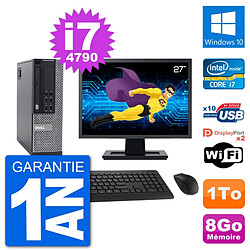 PC Dell 9020 SFF Ecran 27" Intel i7-4790 RAM 8Go Disque 1To Windows 10 Wifi · Occasion 