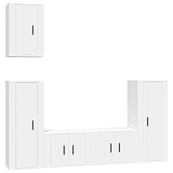 Maison Chic Ensemble de meubles TV 5 pcs pour salon - Blanc Bois d'ingénierie -MN21674