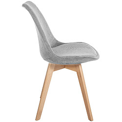 Avis Decoshop26 Chaise de salle à manger x1 design scandinave en velours côtelé gris clair et pieds en bois clair 10_0002277