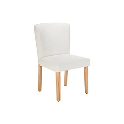 Acheter Vente-Unique Lot de 6 chaises en simili et bois d'hévéa - Blanc- ANALIA