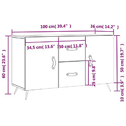 vidaXL Buffet noir 100x36x60 cm bois d'ingénierie pas cher