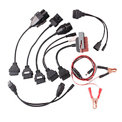 vhbw OBD2 Kit de câbles pour appareils de diagnostic OBD adaptés à Alfa Romeo, Audi, BMW, Fiat, Lancia, Mercedes Benz, Opel, Peugeot, Seat, Skoda, VW 