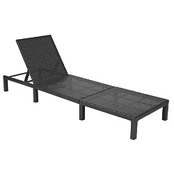 Acheter Mendler Chaise longue HWC-A51, polyrotin, bain de soleil, transat de jardin ~ Premium anthracite, coussin crème