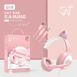 GUPBOO Casque sans fil avec microphone et oreilles de chat