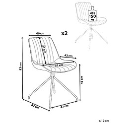 Avis Beliani Chaise de salle à manger Set de 2 Velours Vert émeraude NAVASOTA