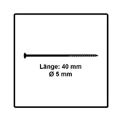 Fischer Vis pour panneaux de particules Power-Fast II FPF II 5.0x40 mm - 200 pièces (670372) tête fraisée + Filetage partiel Torx, galvanisée, passivée bleue