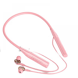 General Écouteurs Bluetooth, écouteurs sans fil Bluetooth 5.2, étanche Ipx, réduction du bruit Enc, casques stéréo Hifi Deep Bass, tour de cou magnétique, écouteurs tour de cou d'entraînement.(rose) 