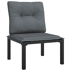 Acheter vidaXL Salon de jardin 4 pcs noir et gris résine tressée