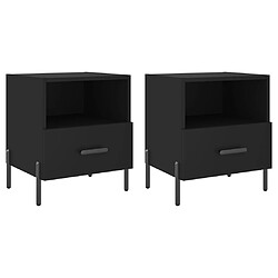 vidaXL Tables de chevet 2 pcs noir 40x35x47,5 cm bois d’ingénierie