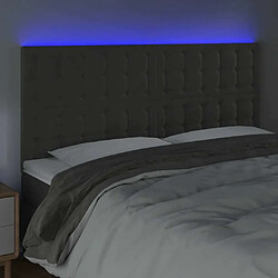 Avis Maison Chic Tête de lit scandinave à LED,meuble de chambre Gris foncé 200x5x118/128 cm Velours -MN92529