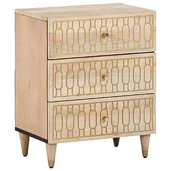 Maison Chic Table de chevet, Table de Nuit, Meuble de Rangement 50x33x60 cm bois de manguier massif