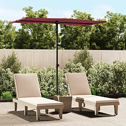 vidaXL Parasol de jardin et mât en aluminium 180x110 cm rouge bordeaux