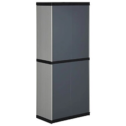 Acheter vidaXL Armoire de rangement de jardin 3 étagères Gris/noir 68x40x168cm