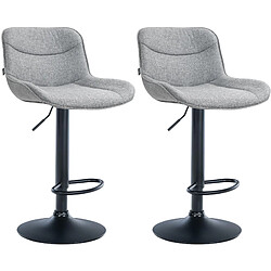 Non Lot de 2 tabourets de bar Vonore tissu noir