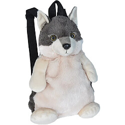 Wild Republic peluche Loup en forme du Sac à Dos de 36 cm noir blanc