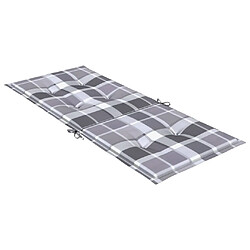 Maison Chic Coussins Confort,Coussins de chaise jardin à dossier haut lot de 6 carreaux gris -GKD16148 pas cher