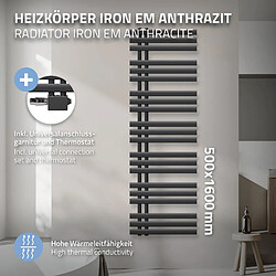 Acheter LuxeBath Radiateur sèche-serviette anthracite garniture raccordement universel 50x160 cm