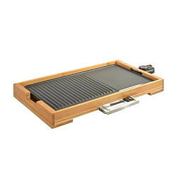 Plancha gril électrique 2000w 51x25,5cm - kcwoodpla2000 - KITCHEN CHEF