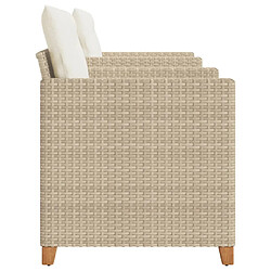 Avis vidaXL Ensemble de bistro 3 pcs coussins beige résine tressée acacia