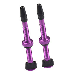 2X Vélo Vélo Alliage D'aluminium 60mm Tubeless Presta Valve Kit Remplacement Violet