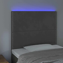 Avis Maison Chic Tête de lit scandinave à LED,meuble de chambre Gris foncé 100x5x118/128 cm Velours -MN86702