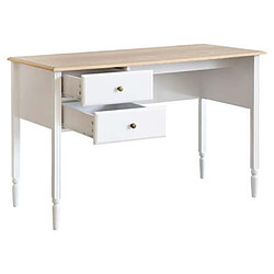 Pegane Bureau avec 2 tiroirs en bois coloris blanc - Longueur 120 x Profondeur 55 x Hauteur 77 cm