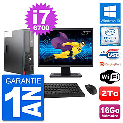 PC Fujitsu D556 DT Ecran 27" Intel i7-6700 RAM 16Go Disque 2To Windows 10 Wifi · Occasion 