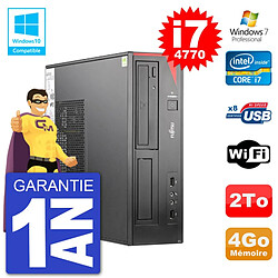 PC Fujitsu Esprimo E520 DT i7-4770 RAM 4Go Disque 2To Graveur DVD Wifi W7 · Occasion 