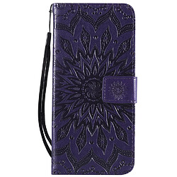 Etui en PU tournesol violet pour votre Huawei Mate 20 Pro