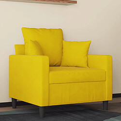 vidaXL Fauteuil Jaune 60 cm Velours 